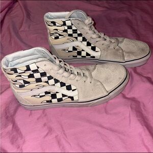 Vans suede black white checkered shoes size 6.5 M